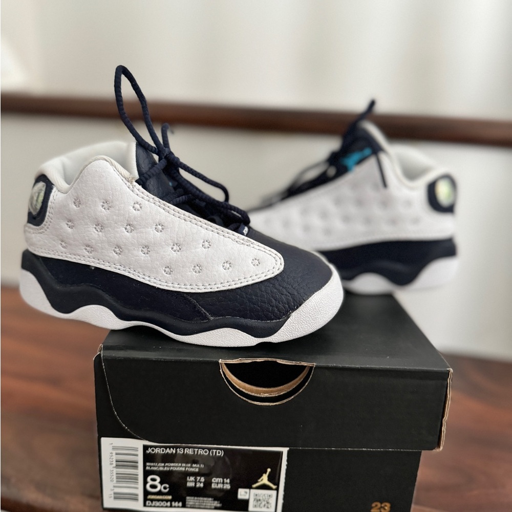 Jordan 13 Retro in White Obsidian Powder Blue